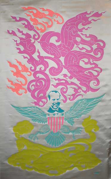 William Kent, "Nixon as American Eagle" 1975, 71 x 42