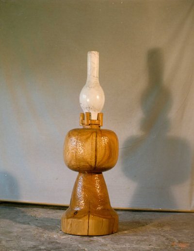 "Oil Lamp #2" 1985 HICKORY, CARRAR MARBLE, 5' H