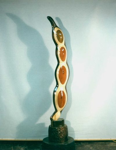 "Shell Bean #4" 1995-96 RED CEDAR, WALNUT, POPLAR, BROWN CEDAR, 6' 2" H